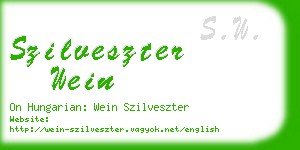 szilveszter wein business card